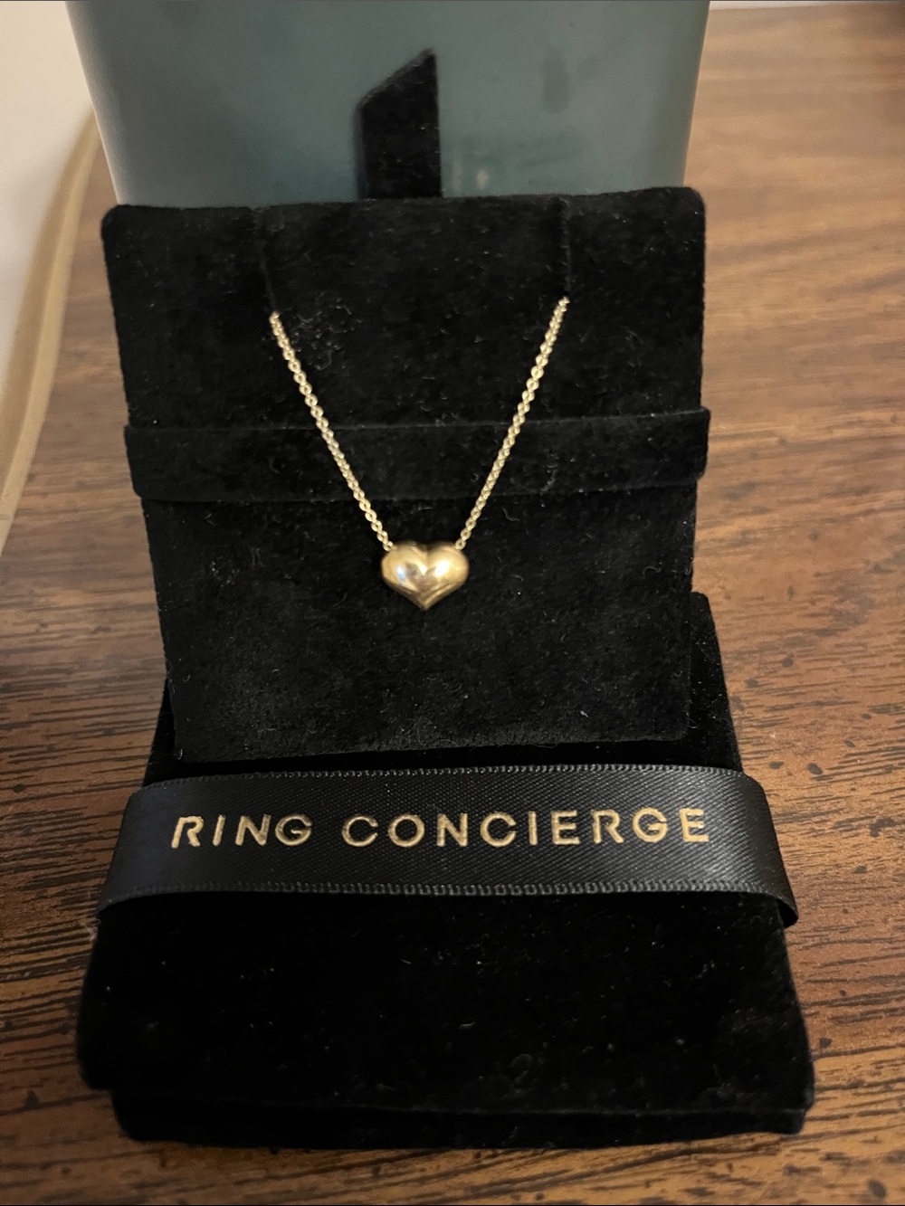 Ring Concierge 14k Solid Gold Heart Pendant Necklace -Petite Gold Heart on Chain